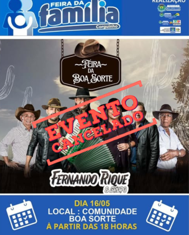 Cancelada Feira da familia no Boa Sorte 